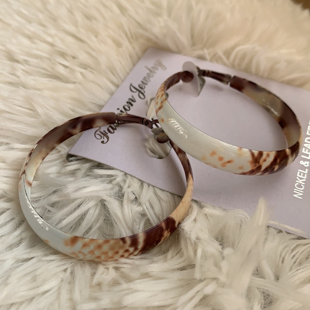 Snakeskin 2” hoop earrings, Fashion Jewelry